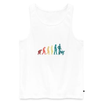 Client Evolution - Men's Premium Organic Tank Top - white - Front - AI Model Male 178 light (178cm)