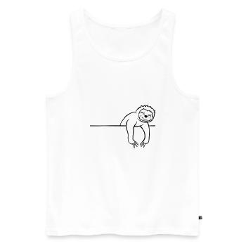 Comic Faultier Mauer - Männer Premium Bio Tank Top - Weiß - Vorne - AI Model Male 178 light (178cm)