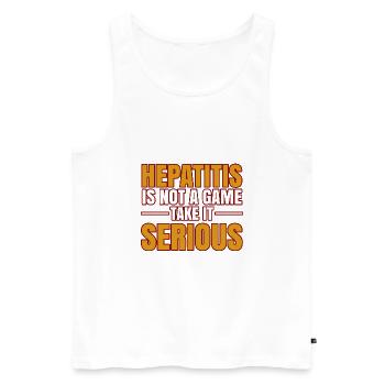 Hepatitis-Bewusstsein Krankheitsprävention - Männer Premium Bio Tank Top - Weiß - Vorne - Michal (187cm)
