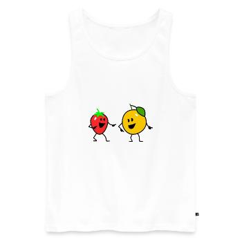 fruit salad strawberry orange - Men's Premium Organic Tank Top - white - Front - Michal (187cm)
