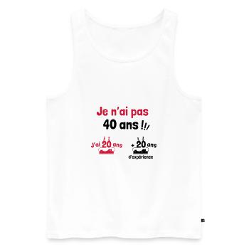 Anniversary Humor 40 years - gift - Men's Premium Organic Tank Top - white - Front - AI Model Male 178 light (178cm)