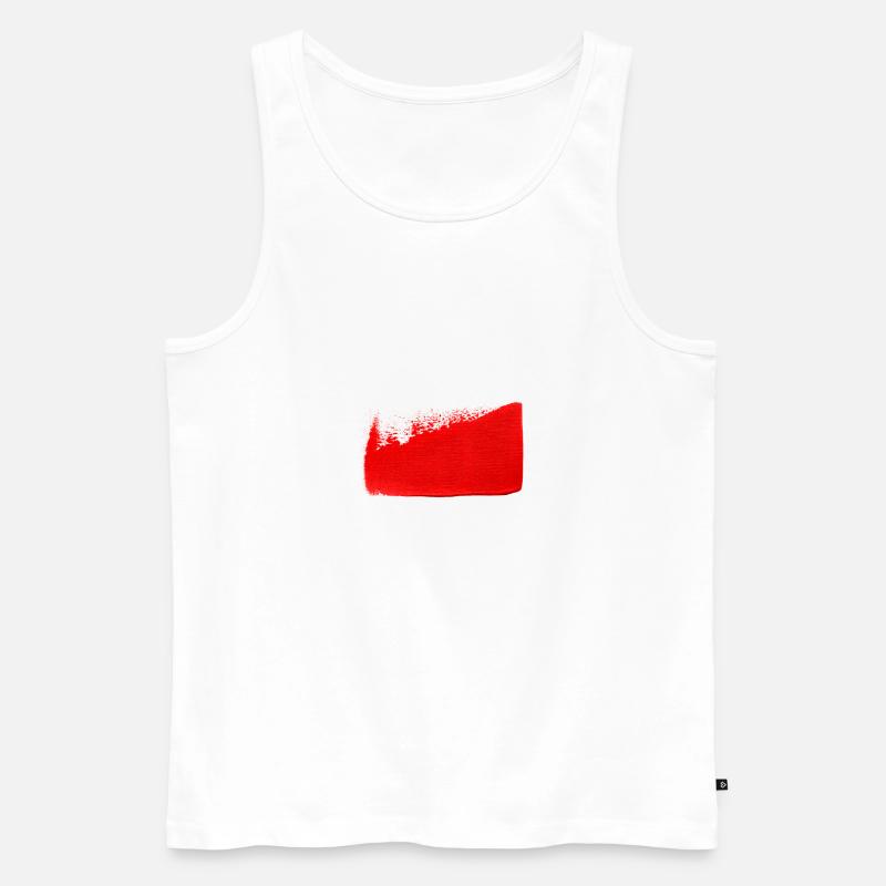 Rote Farbe - Männer Premium Bio Tank Top - Weiß