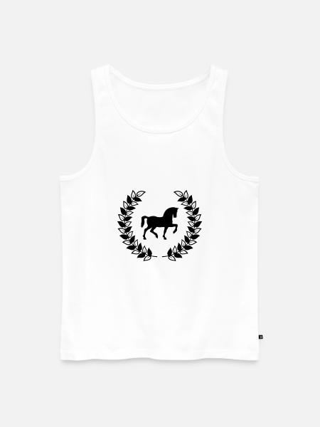 Kranz Pferd - Männer Premium Bio Tank Top - Weiß