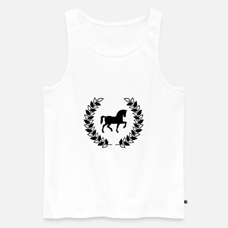 Kranz Pferd - Männer Premium Bio Tank Top - Weiß