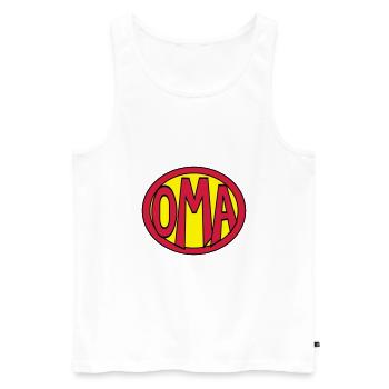 Super, Superheld, Superheldin, Hero, Oma - Männer Premium Bio Tank Top - Weiß - Vorne - AI Model Male 178 light (178cm)