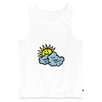Wolke Lächeln Sonne - Männer Premium Bio Tank Top - Weiß - Vorne - Michal (187cm)