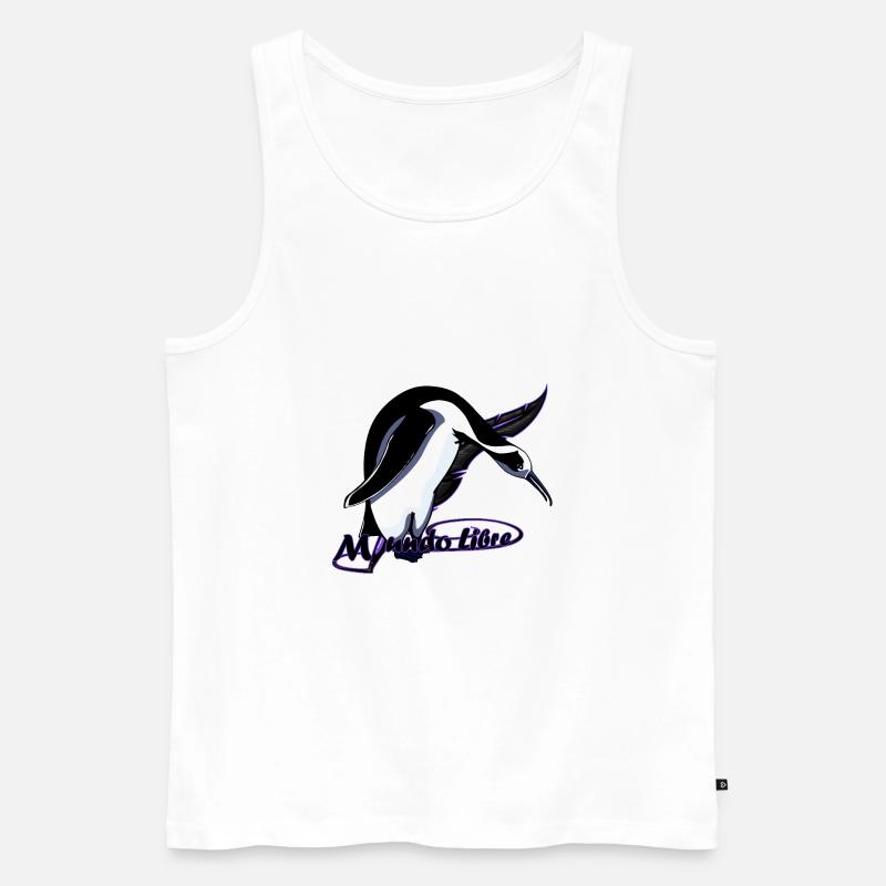 Vogelpinguin - Männer Premium Bio Tank Top - Weiß