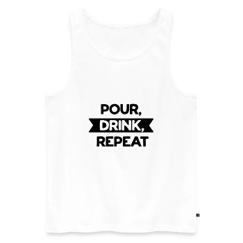 Verser la répétition de boisson - Débardeur bio Premium Homme - blanc - Devant - AI Model Male 178 light (178cm)