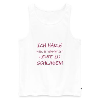 Häkeln, weil Mord Falsch ist - Männer Premium Bio Tank Top - Weiß - Vorne - AI Model Male 178 light (178cm)