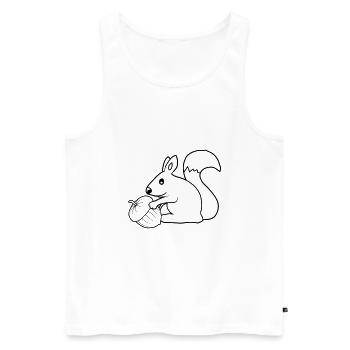 Happy Squirrel Acorn - Men's Premium Organic Tank Top - white - Front - AI Model Male 178 light (178cm)