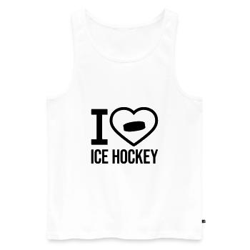 Hockey sur glace Puck - Débardeur bio Premium Homme - blanc - Devant - Michal (187cm)