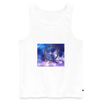 Compass Of The Galaxy - Men's Premium Organic Tank Top - white - Front - AI Model Male 178 light (178cm)