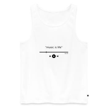 Music player "music is life" mp3 player playlist - Men's Premium Organic Tank Top - white - Front - AI Model Male 178 light (178cm)