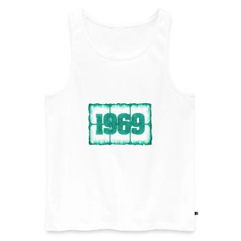 1969 - Men's Premium Organic Tank Top - white - Front - AI Model Male 178 light (178cm)