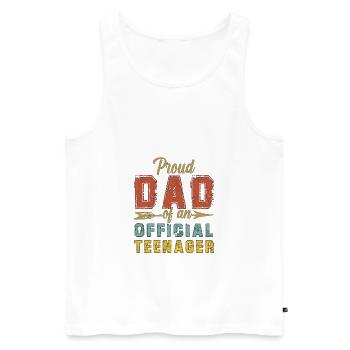 Fier papa d’un cadeau officiel pour adolescents - Débardeur bio Premium Homme - blanc - Devant - Michal (187cm)