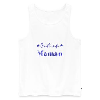 FÊTE DES MÈRES. BONNE FÊTE MAMAN. MAMAN. FÊTE - Débardeur bio Premium Homme - blanc - Devant - Michal (187cm)