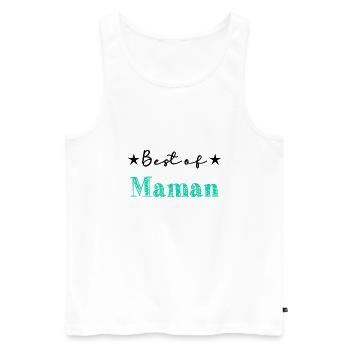 FÊTE DES MÈRES. BONNE FÊTE MAMAN. MAMAN. FÊTE - Débardeur bio Premium Homme - blanc - Devant - Michal (187cm)
