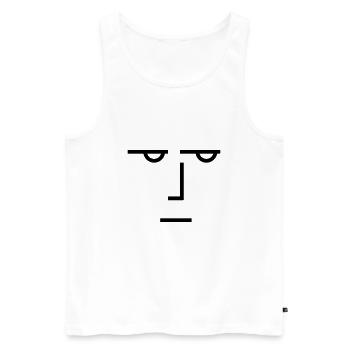 Un regard sérieux - Débardeur bio Premium Homme - blanc - Devant - AI Model Male 178 light (178cm)