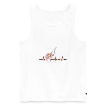 Heartbeat Spaghetti Heart Rate - Männer Premium Bio Tank Top - Weiß - Vorne - Michal (187cm)