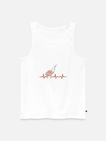 Heartbeat Spaghetti Heart Rate - Männer Premium Bio Tank Top - Weiß
