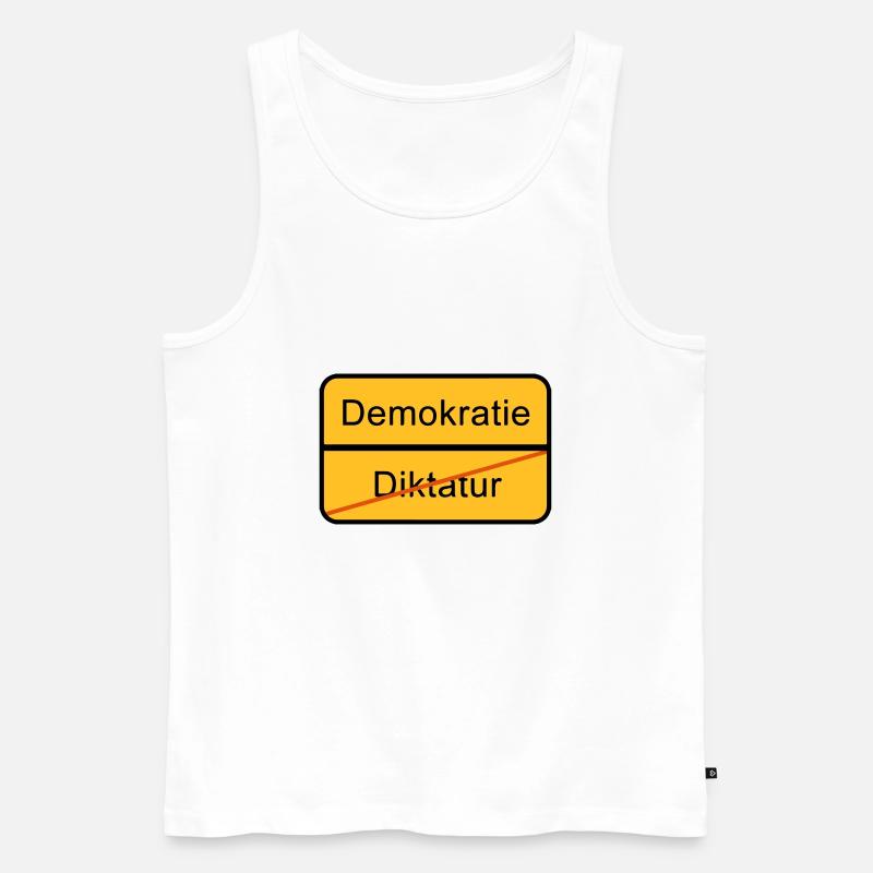 Demokratie oder Diktatur - Männer Premium Bio Tank Top - Weiß