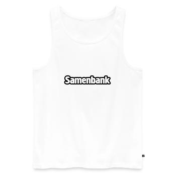 samenbank2 - Männer Premium Bio Tank Top - Weiß - Vorne - Michal (187cm)