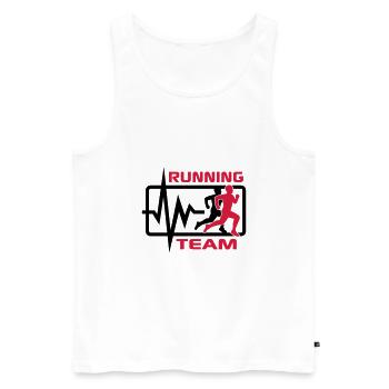 Running Team - Men's Premium Organic Tank Top - white - Front - AI Model Male 178 light (178cm)