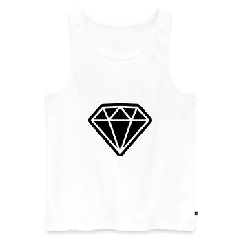 Diamant-Symbol - Männer Premium Bio Tank Top - Weiß - Vorne - Michal (187cm)