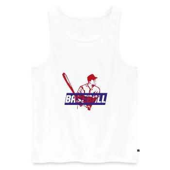 Baseball - Débardeur bio Premium Homme - blanc - Devant - Michal (187cm)