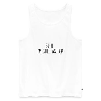 Ich schlafe noch - Männer Premium Bio Tank Top - Weiß - Vorne - AI Model Male 178 light (178cm)