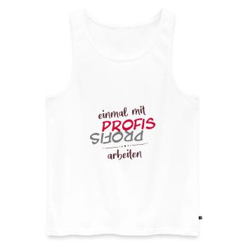 einmal mit Profis arbeiten - Männer Premium Bio Tank Top - Weiß - Vorne - Michal (187cm)