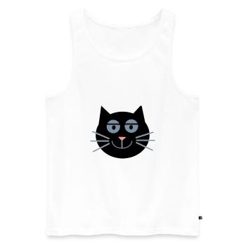 Cat (yeux de chambre à coucher) - Débardeur bio Premium Homme - blanc - Devant - Michal (187cm)