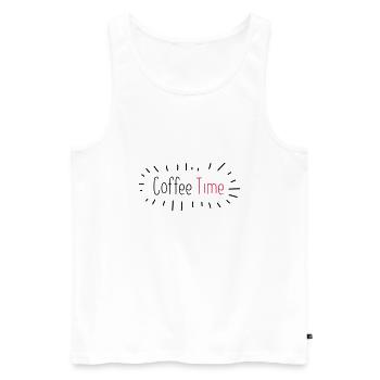 Coffee Time Shirt Geschenk, Geschenkidee - Männer Premium Bio Tank Top - Weiß - Vorne - Michal (187cm)