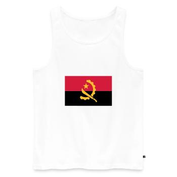 Angola Flagge - Männer Premium Bio Tank Top - Weiß - Vorne - AI Model Male 178 light (178cm)