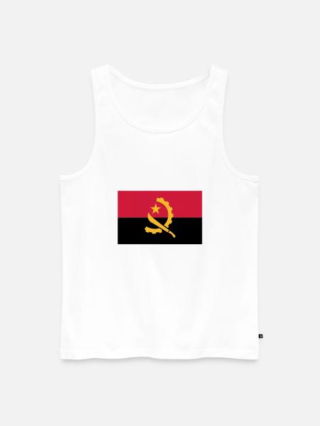 Angola Flag - Men's Premium Organic Tank Top - white