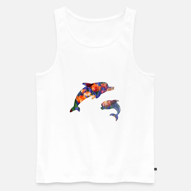Delfin - Männer Premium Bio Tank Top - Weiß