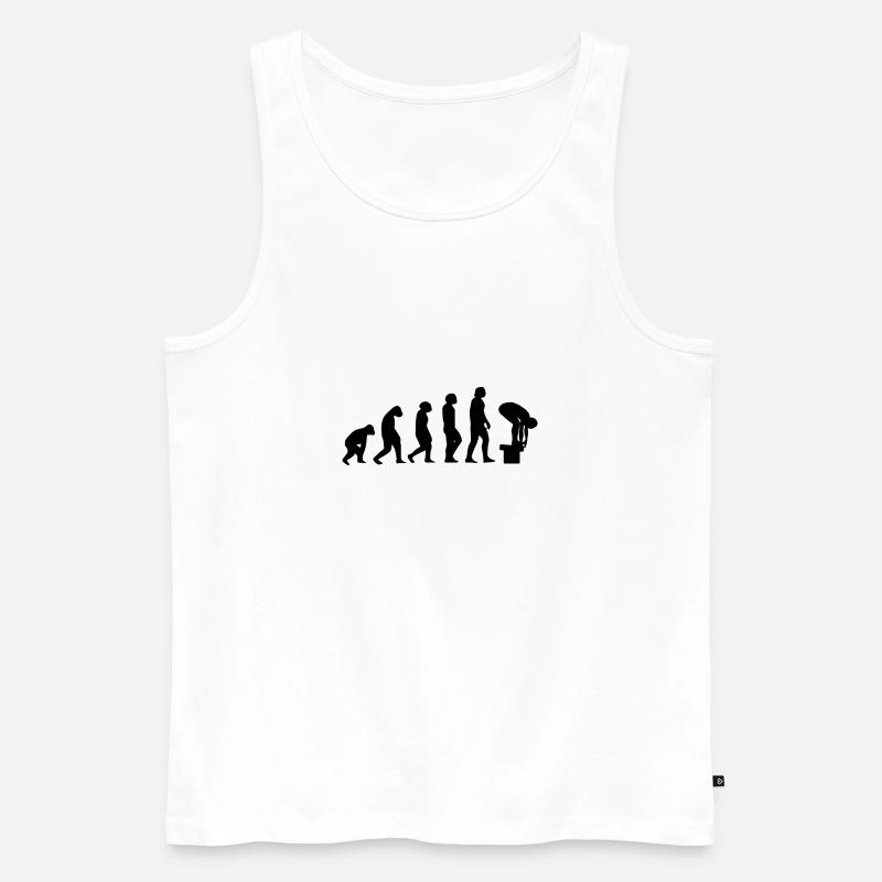 Schwimmer evolution Bademeister Kopfsprung - Männer Premium Bio Tank Top - Weiß