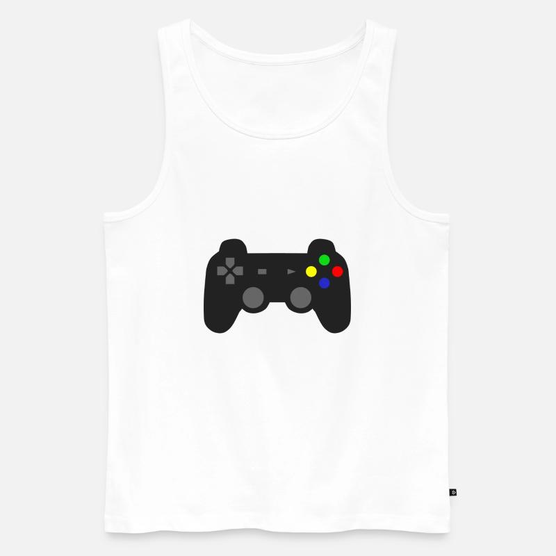 Controller - Männer Premium Bio Tank Top - Weiß