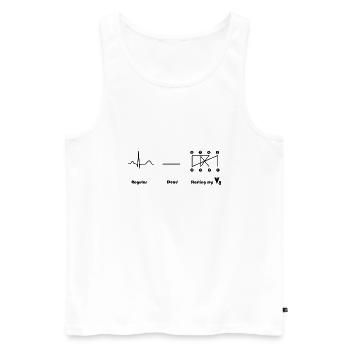Moteur V8 Design Crossplain Heartbeat - Débardeur bio Premium Homme - blanc - Devant - AI Model Male 178 light (178cm)