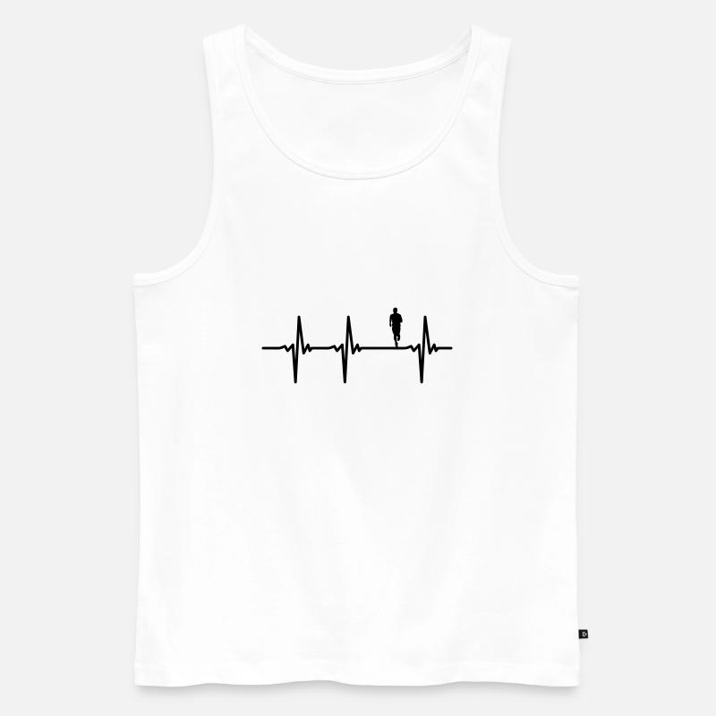 Marathon Herzschlag Läufer - Männer Premium Bio Tank Top - Weiß