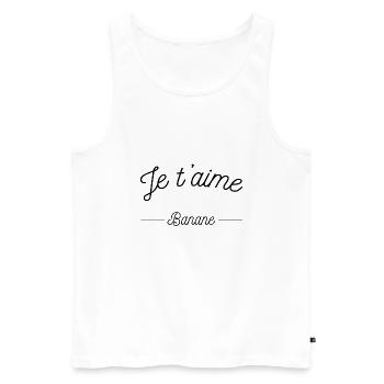 je t'aime banane - Débardeur bio Premium Homme - blanc - Devant - Michal (187cm)