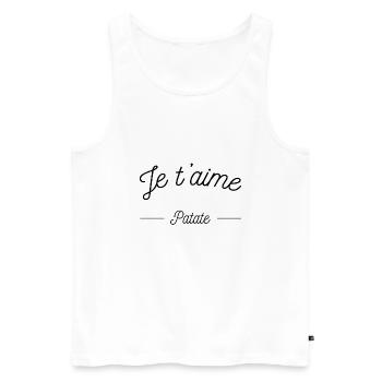 je t'aime patate - Débardeur bio Premium Homme - blanc - Devant - Michal (187cm)