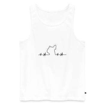 Bulldog - Men's Premium Organic Tank Top - white - Front - AI Model Male 178 light (178cm)