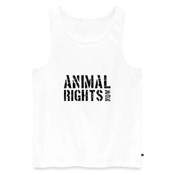 ANIMAL RIGHTS NOW - Men's Premium Organic Tank Top - white - Front - AI Model Male 178 light (178cm)