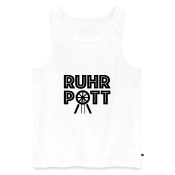 Ruhrpott, Duisburg, Dortmund, Bochum, Bottrop - Männer Premium Bio Tank Top - Weiß - Vorne - Michal (187cm)