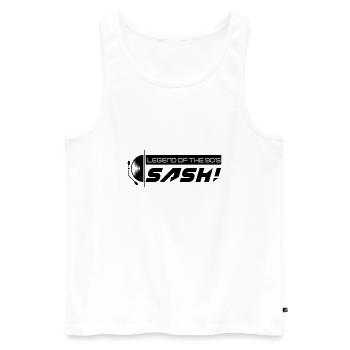 DJ SASH! Legend - Männer Premium Bio Tank Top - Weiß - Vorne - Michal (187cm)
