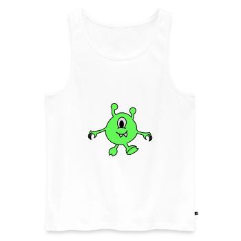 Monster Alien - Männer Premium Bio Tank Top - Weiß - Vorne - AI Model Male 178 light (178cm)