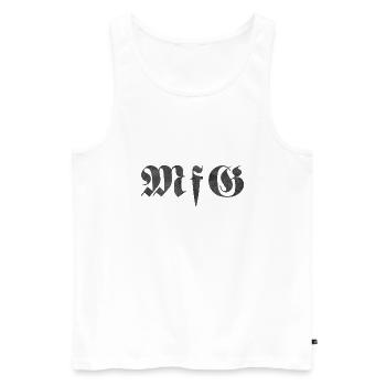 Mit freundlichen Grüßen - Männer Premium Bio Tank Top - Weiß - Vorne - Michal (187cm)