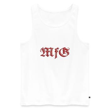 Mit freundlichen Grüßen - Männer Premium Bio Tank Top - Weiß - Vorne - Michal (187cm)