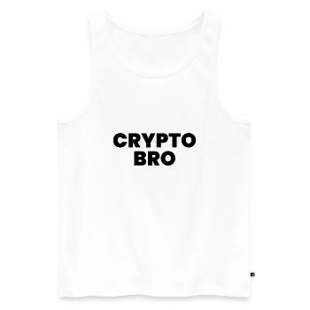 Crypto Bro - Men's Premium Organic Tank Top - white - Front - AI Model Male 178 light (178cm)